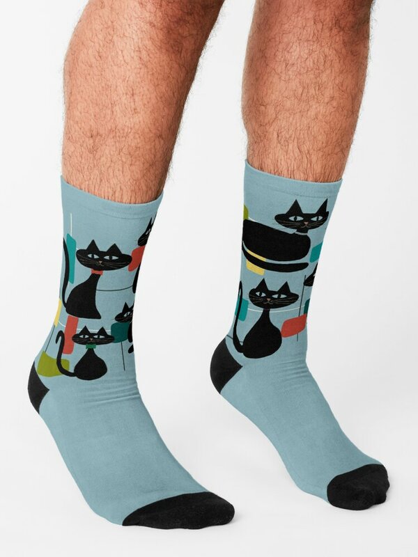 Носки с котом Midcentury, детские теплые мужские зимние носки для мужчин и женщин
