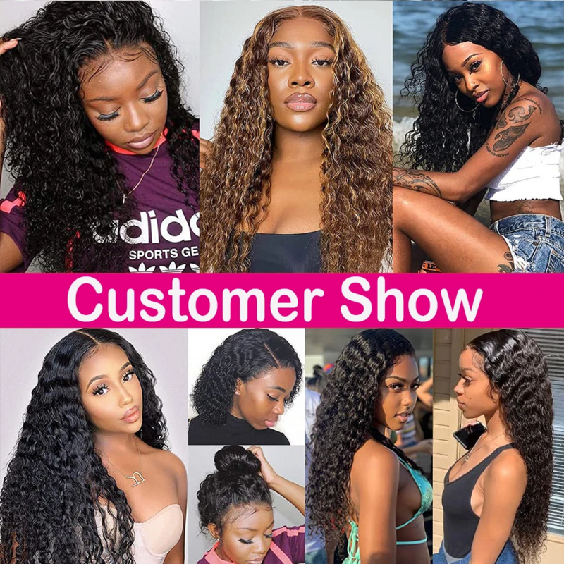 Transparent Deep Wave 13x6 Lace Frontal Wig Peruvian Human Hair Wigs For Women Water Wave Lace Front Wig On Sale