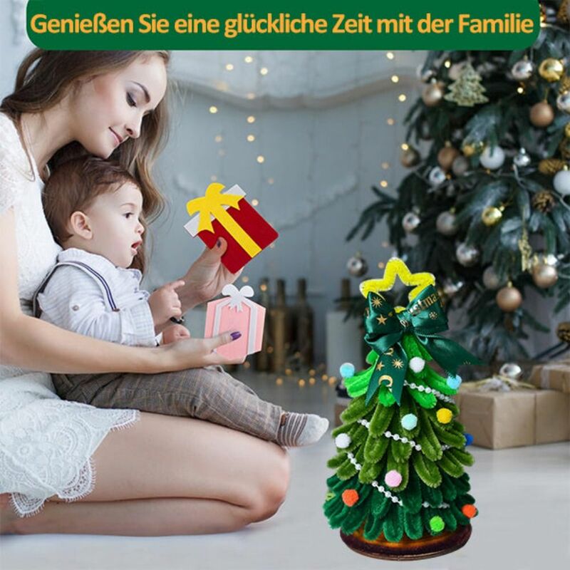 حزمة مواد شجرة عيد الميلاد المصنوعة يدويًا ، زينة عيد الميلاد ، مجموعة عصا ملتوية ، مشغولات يدوية للأطفال ، تصنعها بنفسك