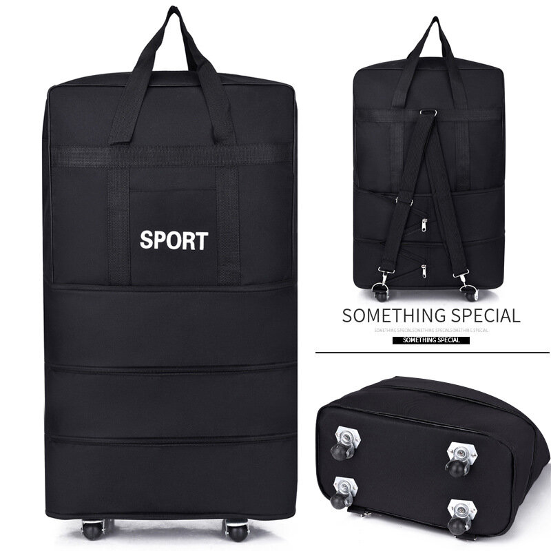 Tas koper lipat kapasitas besar, tas koper perjalanan keras, tas Duffle lipat, roda Universal, koper dapat ditarik, kapasitas besar, baru