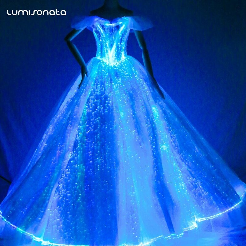 Светящаяся светодиодная подсветка, костюм, балетная пачка, цельнокроеное танцевальное платье