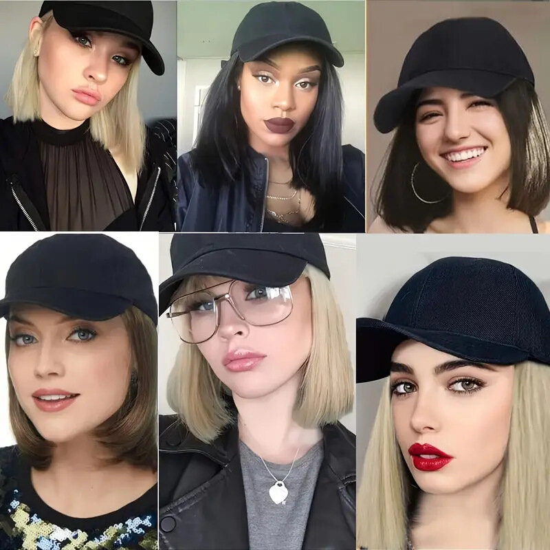Baseball Hat Hooded Wig Hat Wig Synthetic Wig Beginners Friendly Heat Resistant Natural for Woman Daily Use
