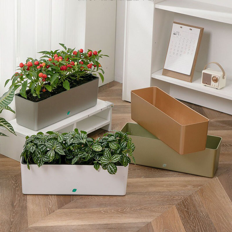 Pot de fleurs en plastique pour serre, système hydroponique, plantes, carré, arrosage automatique, jardinières décoratives d'intérieur pour plantes