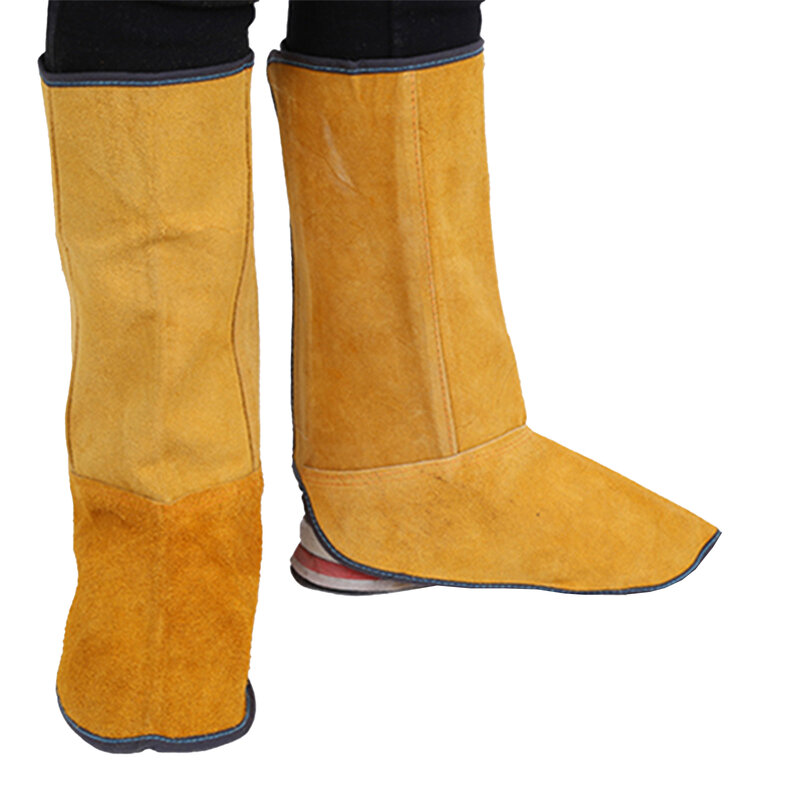 1 paio di copriscarpe per saldatura scarpe per saldatura in pelle protezioni per gambe con isolamento termico copriscarpe ignifughi accessori per saldatura