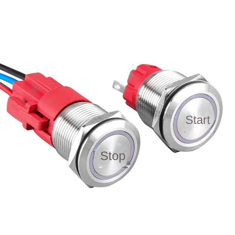 12, 16, 19, 22 mm small metal push button switch from reset self-locking ring power supply waterproof lamp
