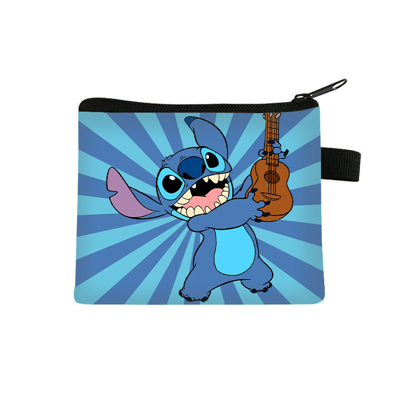 Disney-Portefeuille Stitch pour enfants, porte-monnaie, porte-cartes d'identité portables, sac de rangement pour clés, cadeaux pour enfants, dessin animé, Kawaii, CAN O & Stitch