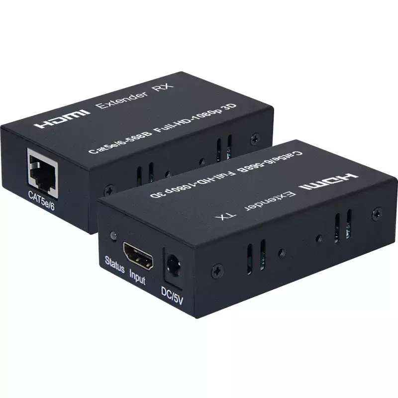 Kabel Ethernet 1080p 60M HDMI Rj45 Extender pemancar Video Audio dan penerima melalui Cat5e CAT6 untuk DVD Laptop PC ke TV Monitor