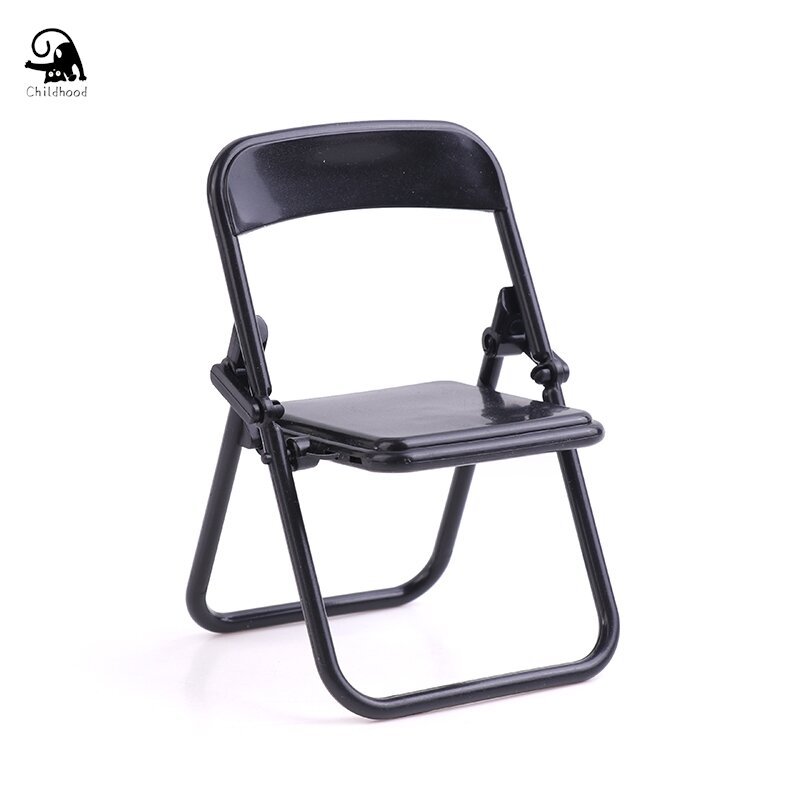 เก้าอี้ขนาดเล็ก1ชิ้นเก้าอี้1:12สำหรับบ้านตุ๊กตาเก้าอี้พลาสติกเก้าอี้พับได้เฟอร์นิเจอร์จำลองอุปกรณ์แต่งบ้านตุ๊กตา