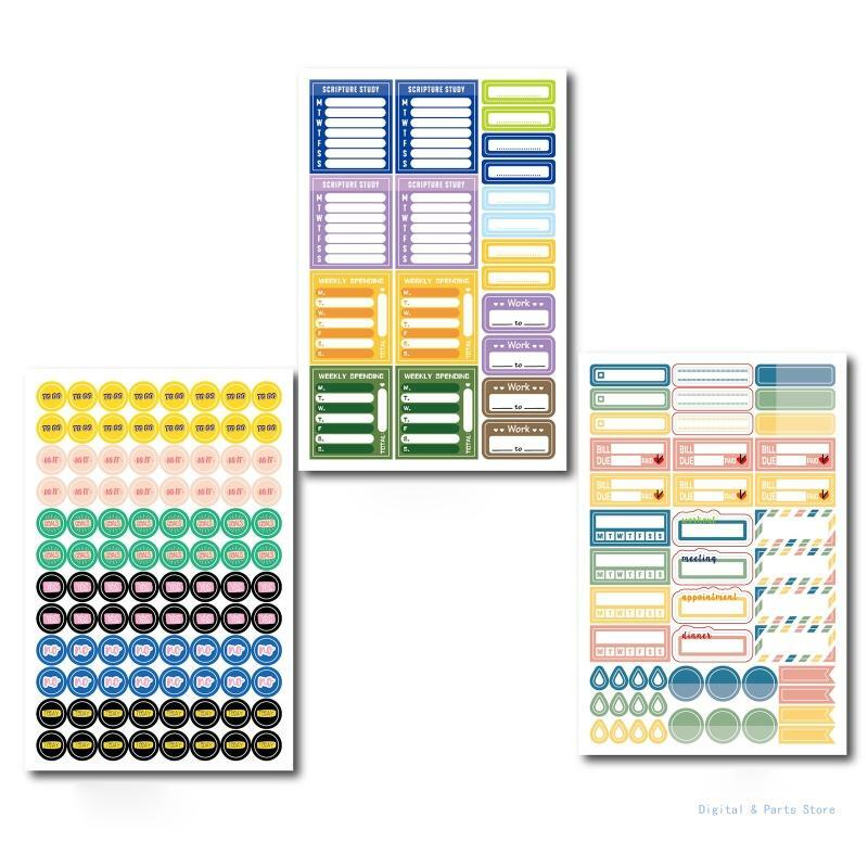 M17f planejador diário adesivos decalques decorativos mini ícones para adultos estudantes calendário trabalho diário para fazer