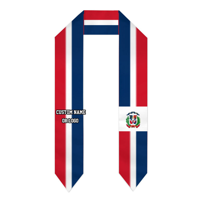 Nazwa własna lub Logo dominikana flaga szalik Graduation Stole Sash międzynarodowe studium za granicą klasa 2023 szal