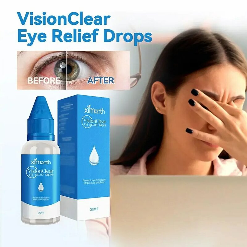 20ml Eye Drops To Improve Eyesight Relieve Eye Fatigue Redness Blurred Vision Discomfort Treatment Antibiotic Liquid