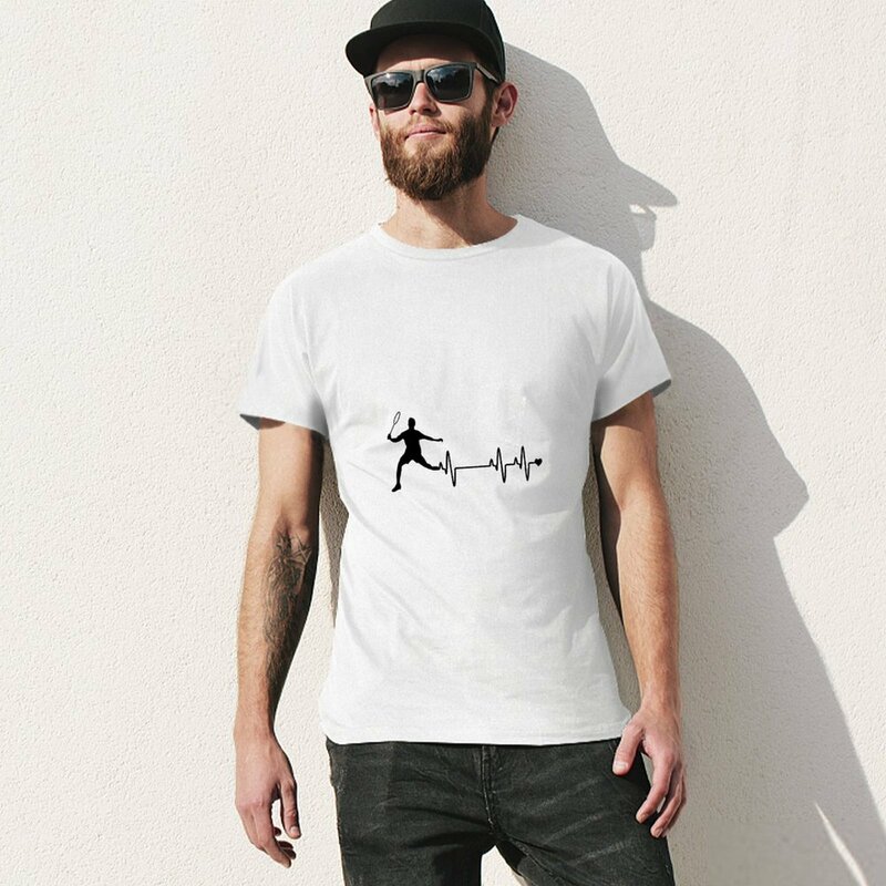 T-shirt graphique noir pour hommes, pack de badminton