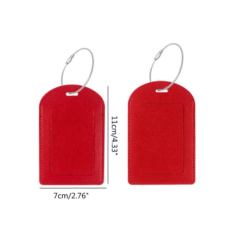 2023 New PU Luggage Luggage Tag Portable Travel Accessory Waterproof Baggage Tag Boarding Pass Suitcase Label with Iron Rings