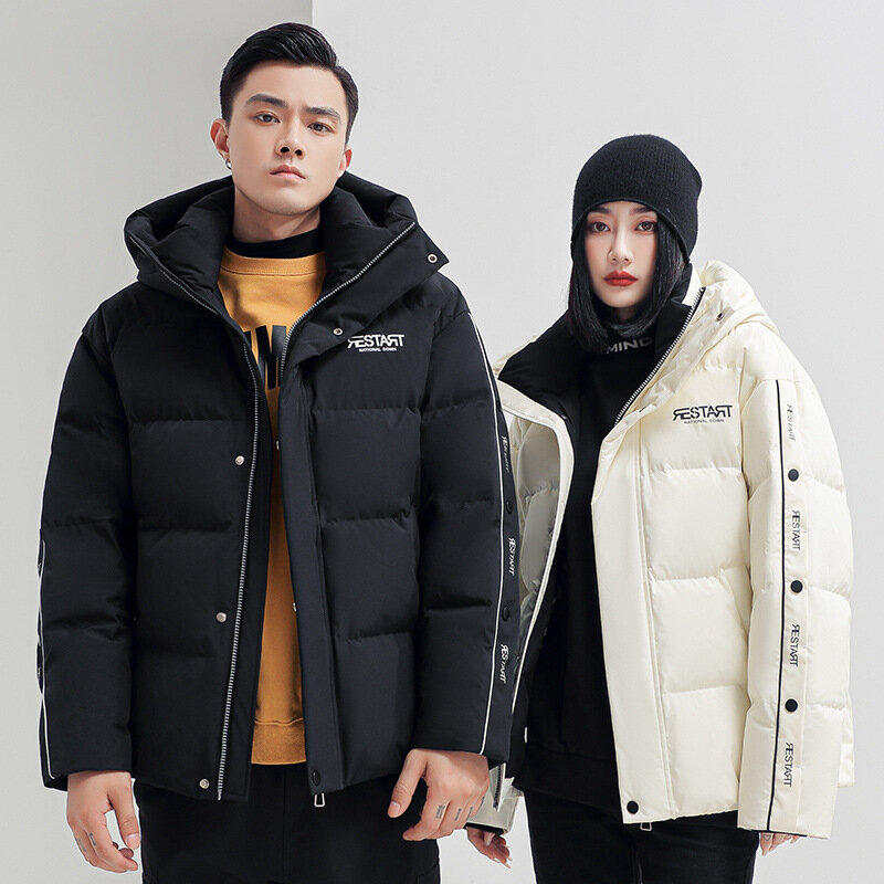 2022 Winter Down Jacket for Men and Women Lovers New National Standard 90 Duck Down Hooded Jacket Live Broadcast Hot Style