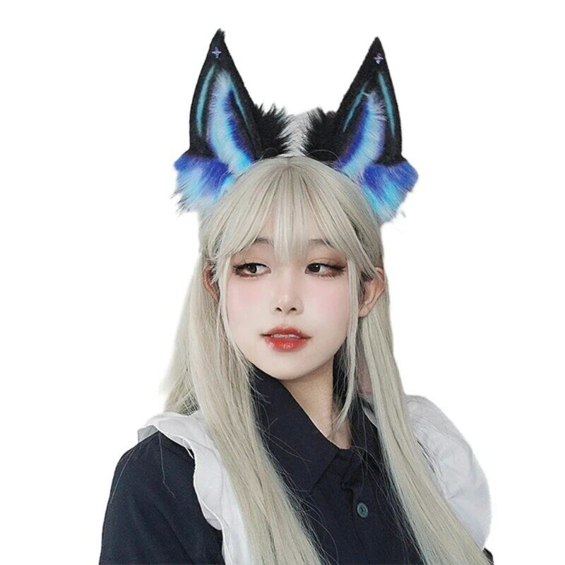 Y166 Wolf Oor Haarband Animatie Meid Hairhoop Halloween Aankleedfeest Haar Decors