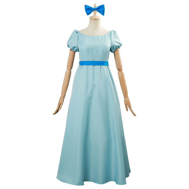 Disfraz de Peter Wendy Darling para mujer y niña, traje largo azul de la película de Halloween para adultos y niños, traje de juego de rol de Carnaval