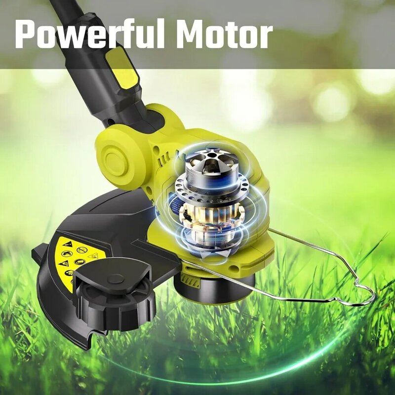Brush Cutter Fast Charger Included Gardening Tools 20V Lawn Edger With 6 Pcs Grass Cutter Spool Line Free Shipping Mower Garden
