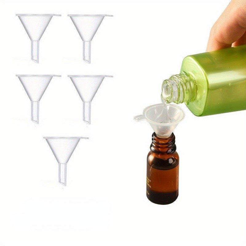 10 pezzi Mini imbuti in plastica per bottiglia diffusore di profumo bocca piccola imbuti per olio liquido strumenti per forniture di laboratorio