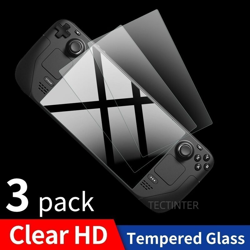 Vidro temperado para Steam Deck Game Console, protetor de tela 9H, filme anti-risco, acessórios Premium