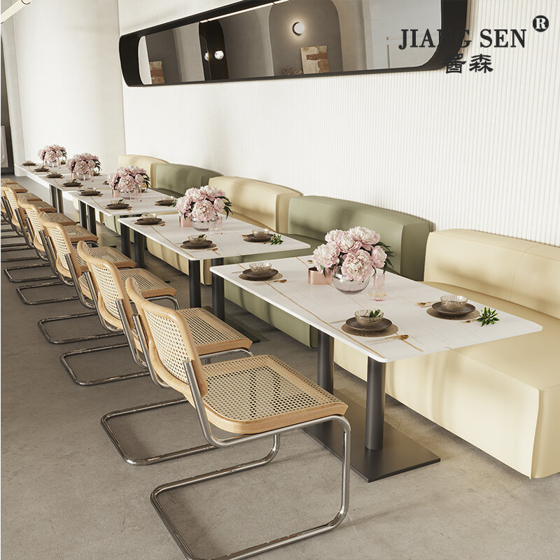 Furnitur komersial meja bar dan kursi, kombinasi kedai kopi tempat duduk kartu sofa retro