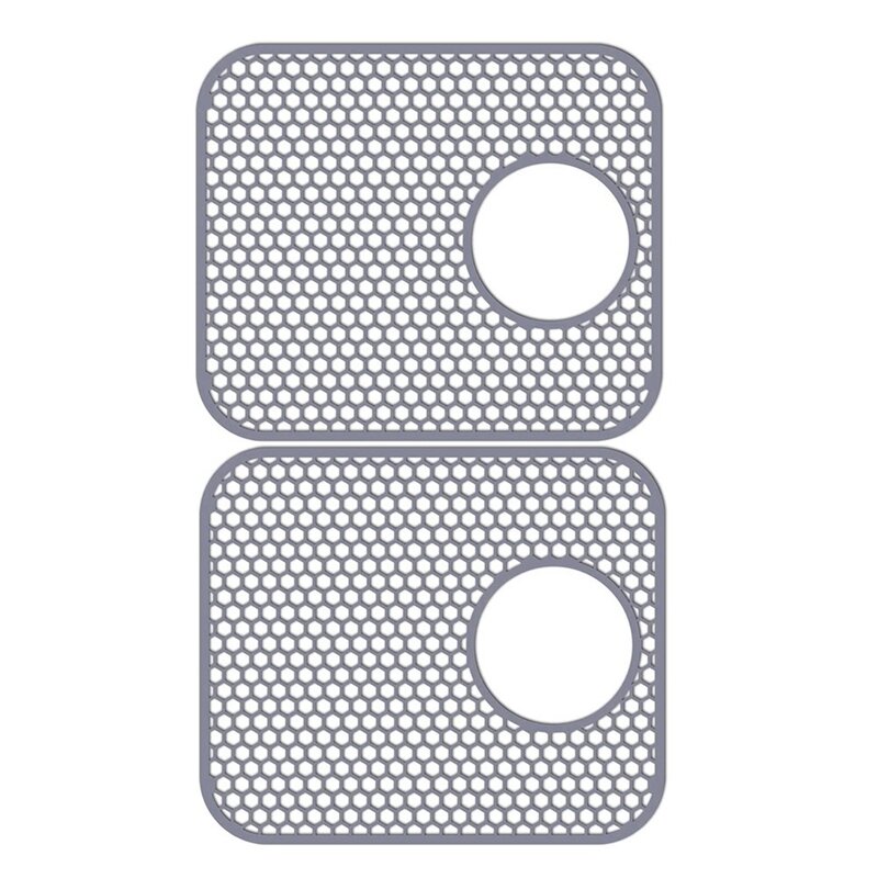 Silicone Sink Mat, 2 Pack Sink Protectors For Kitchen Sink, Folding Non-Slip Heat Resistant Sink Mat