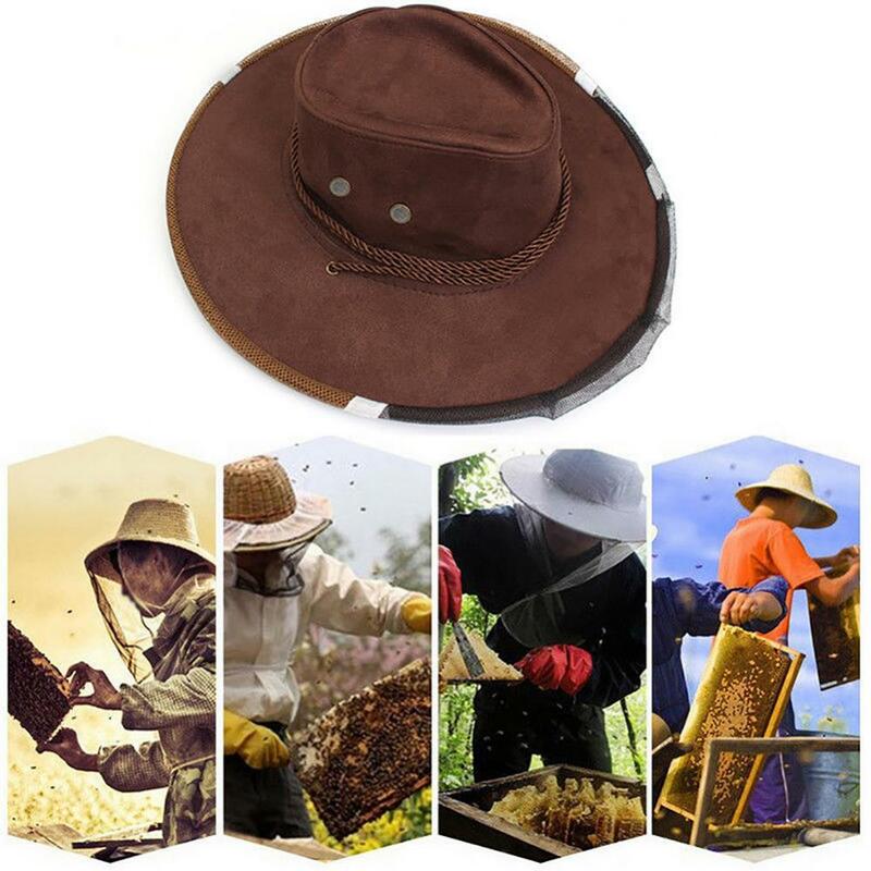 BeeTacers-Chapeau anti-équation confortable, masque de protection qualifiée ale, casquette de cow-boy pour l'apiculture, filet anti-moustiques pour l'extérieur