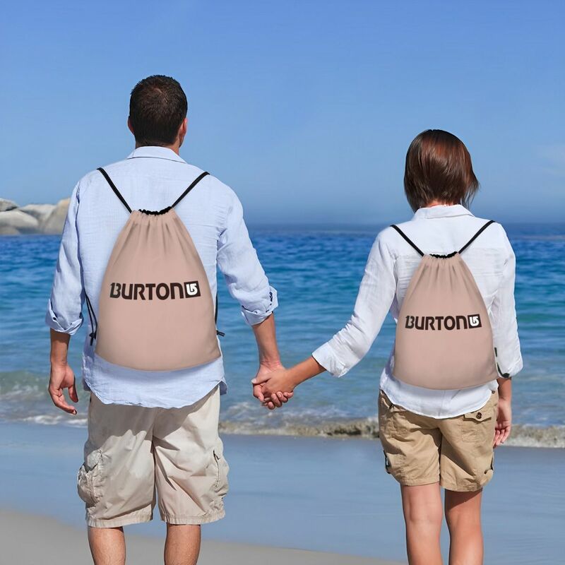 Burtons-mochila con cordón para snowboard para hombre y mujer, bolsa de entrenamiento portátil con logotipo de flecha, saco deportivo para gimnasio
