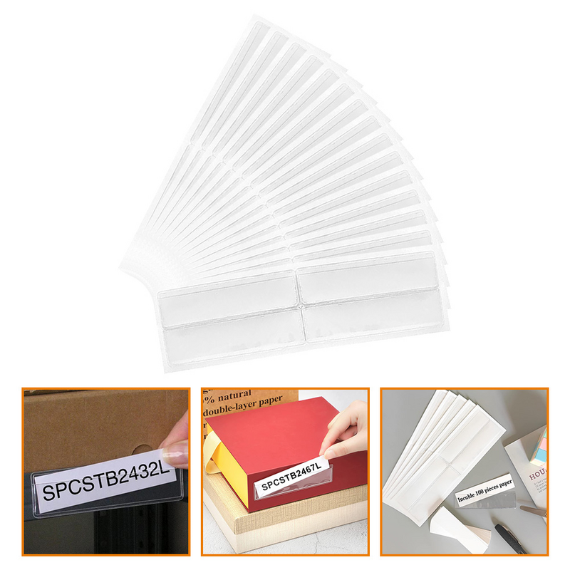 Impermeável auto-adesivo transparente etiqueta prateleira armazenamento, classificação PVC adesivo Rack, titular do cartão