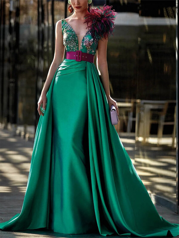 Seksowna strona sukienka na studniówkę 2024 eleganckie suknie wieczorowe bez rękawów klasyczne satynowe suknie do ziemi Vestidos De Novia