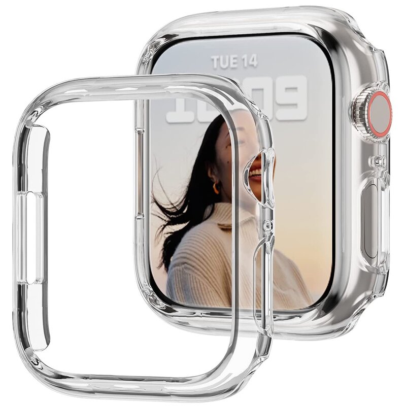 Couvercle pour Apple Watch Case, Accessoires PC Protector, Bumper, iWatch Series 8, 7, SE, 6, 5, 4, 3, 9, 45mm, 41mm, 44mm, 40mm, 42mm, 38mm