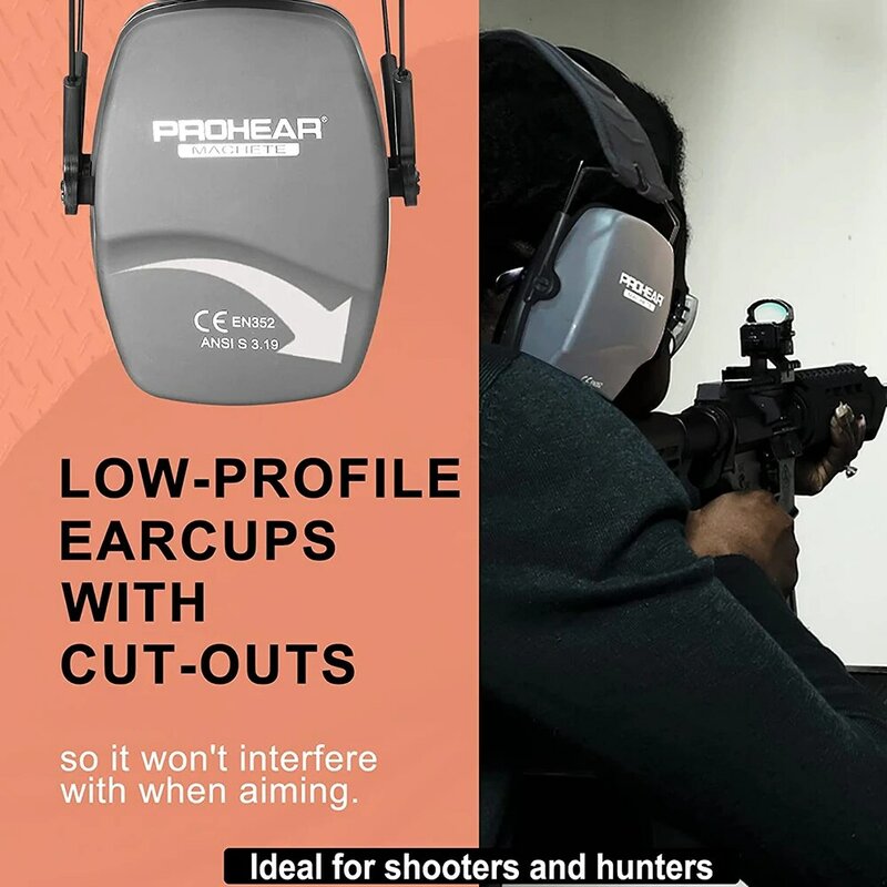 ZOHAN Passive Shooting Earmuffs Hearing Protection Slim Foldable Safety Noise Reduction Earmuffs NRR 26dB For Hunting Gun Range