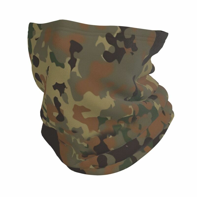 Flecktarn Camo Bandana Neck Gaiter Camouflage Art Culture Windproof Face Mask Scarf Cover Women Men Headwear
