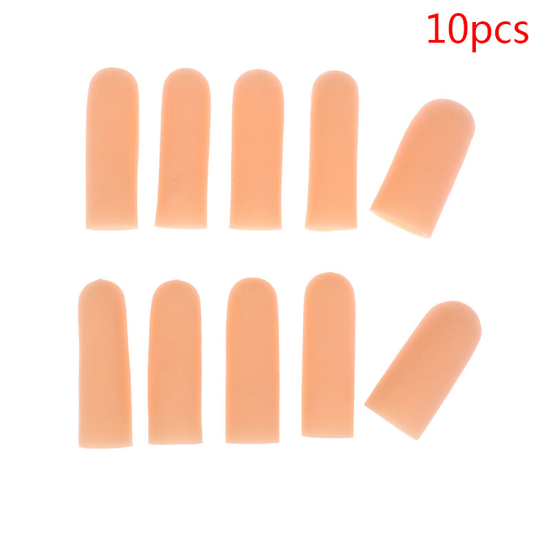 10Pcs Silicone Gel Tube Hand Bandage Finger Protector Anti-cut Heat Resistant Finger Sleeves Great Cooking Kitchen Tools