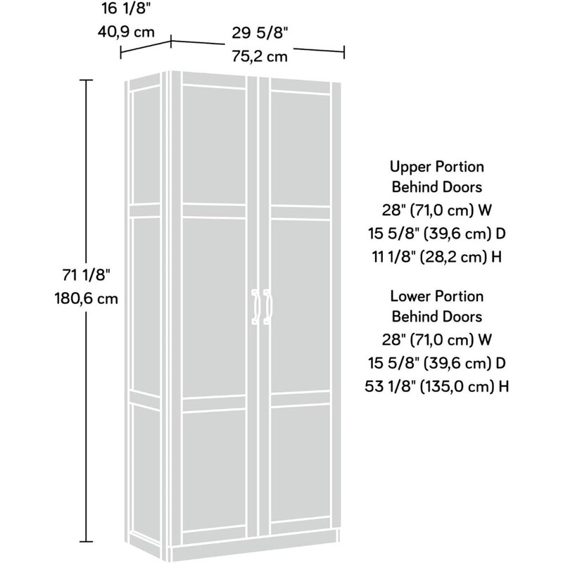 Select Storage Pantry cabinets, L: 29.69" x W: 16.34" x H: 70.10", White finish