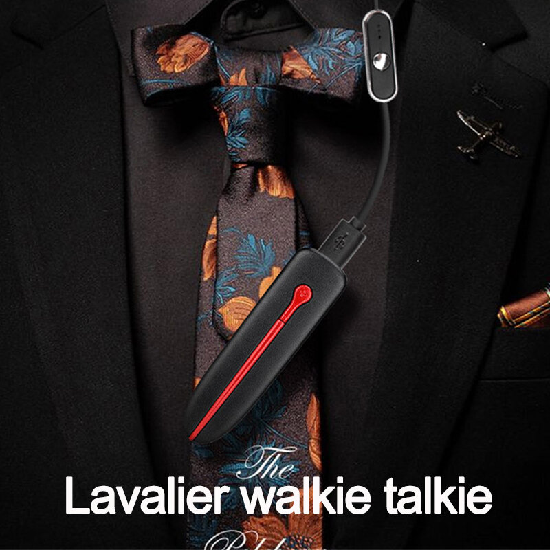 Walkie-talkie Lavalier de dos vías, 2 piezas, carga USB, portátil, para Hotel