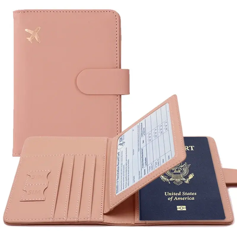 Okładka na paszport PU Leather Man Women uchwyt na paszport podróże z etui na karty kredytowe etui na portfel obudowa ochronna