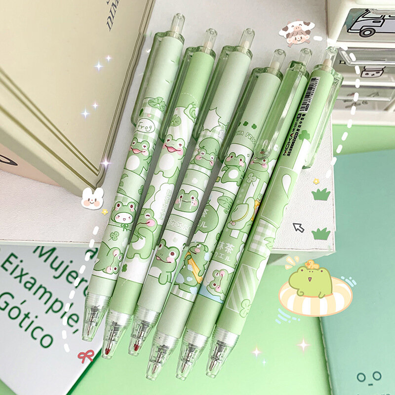 6Pcs Japanese Stationery Cute Pens School Korean Stationery Pen Kawaii Pen 0.5mm