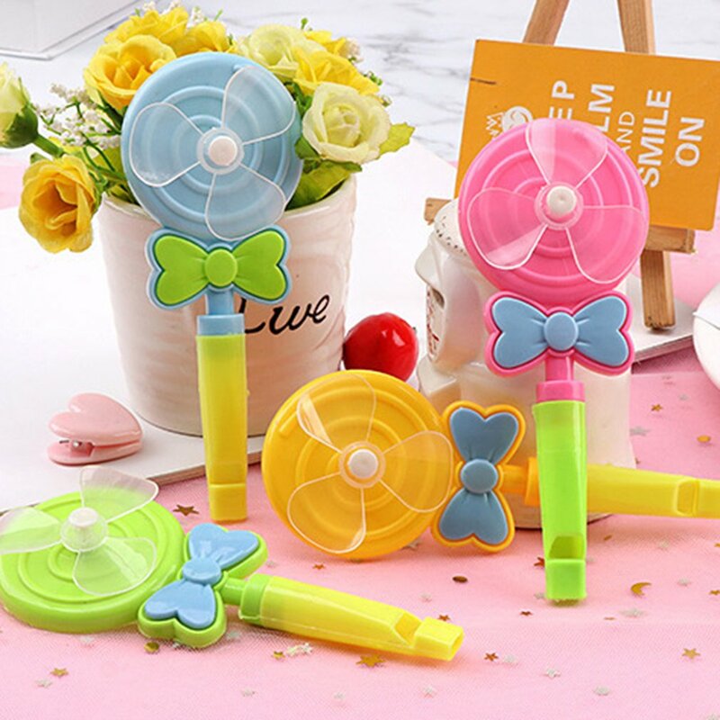 Lollipop moinho de vento apito soprando brinquedo das crianças pequeno jardim de infância presentes de desenvolvimento intelectual dia das crianças presentes