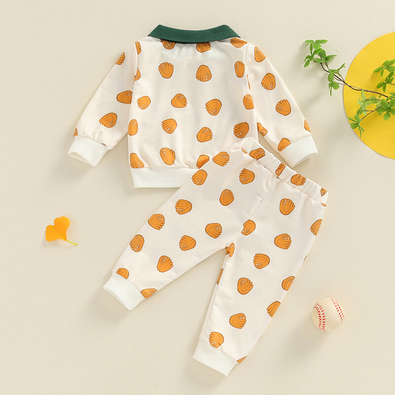 Conjunto de calças estampadas de abóbora para bebês meninos, moletom de manga comprida com calça elástica na cintura, roupas de Halloween para bebês meninos, 2024-05-20