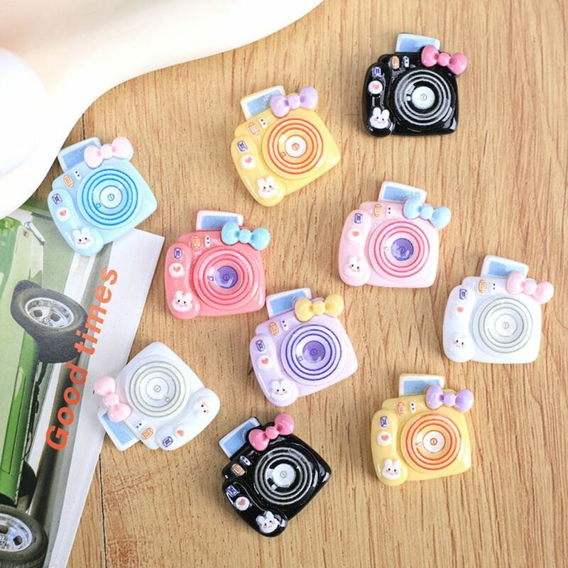 20pcs Film Camera Resin Bread Charms Scrapbooking Hair Clip Making for Croc Shoes Accessories Colorful Cream Gel DIY Crafts
