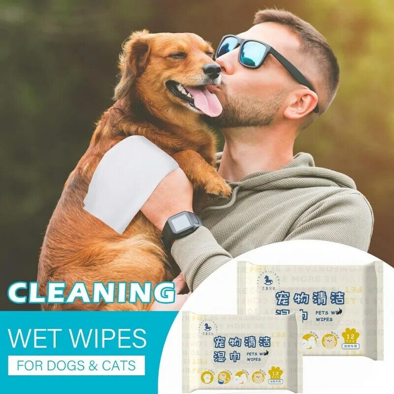 10 Pack (120 pcs) Pet Wipes for Dogs and Cats Pet Care Pet Health Care and Cleaning Deodorizing Wipes No Washing Required