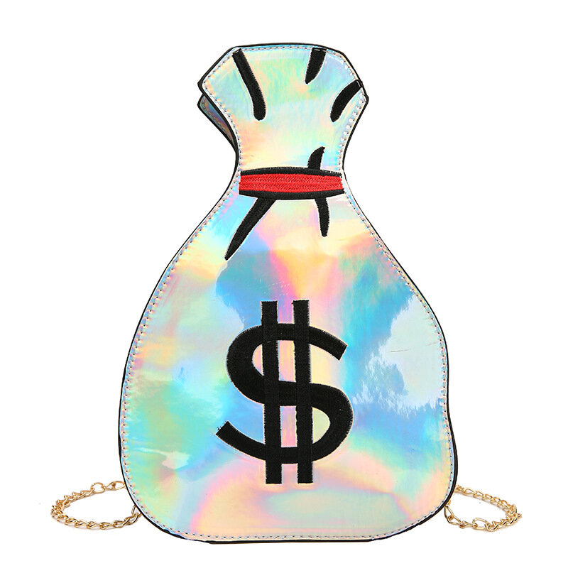 Bolso de hombro con cadena láser reflectante para mujer, bandolera informal de alta calidad, versátil, de lujo, novedad