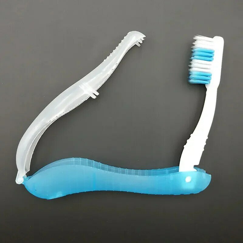 แปรงสีฟันแบบพกพาสำหรับตั้งแคมป์พับได้แปรงสีฟันอุปกรณ์ทำความสะอาดช่องปากแบบใช้แล้วทิ้ง