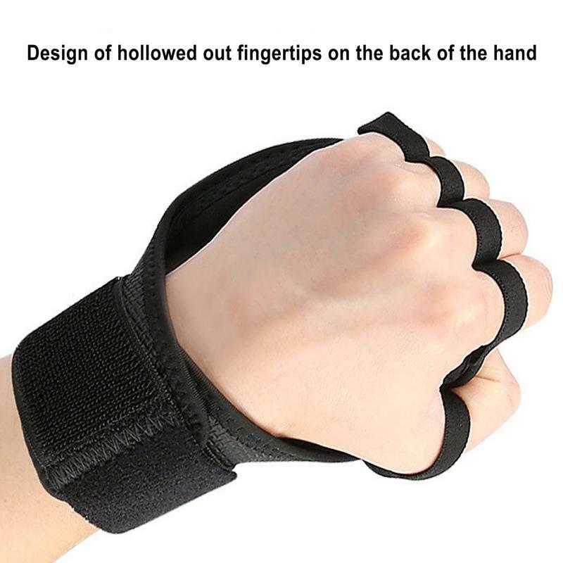 Sarung tangan Gym untuk wanita, sarung tangan olahraga terpisah pegangan empuk pelindung pergelangan tangan multifungsi setengah jari