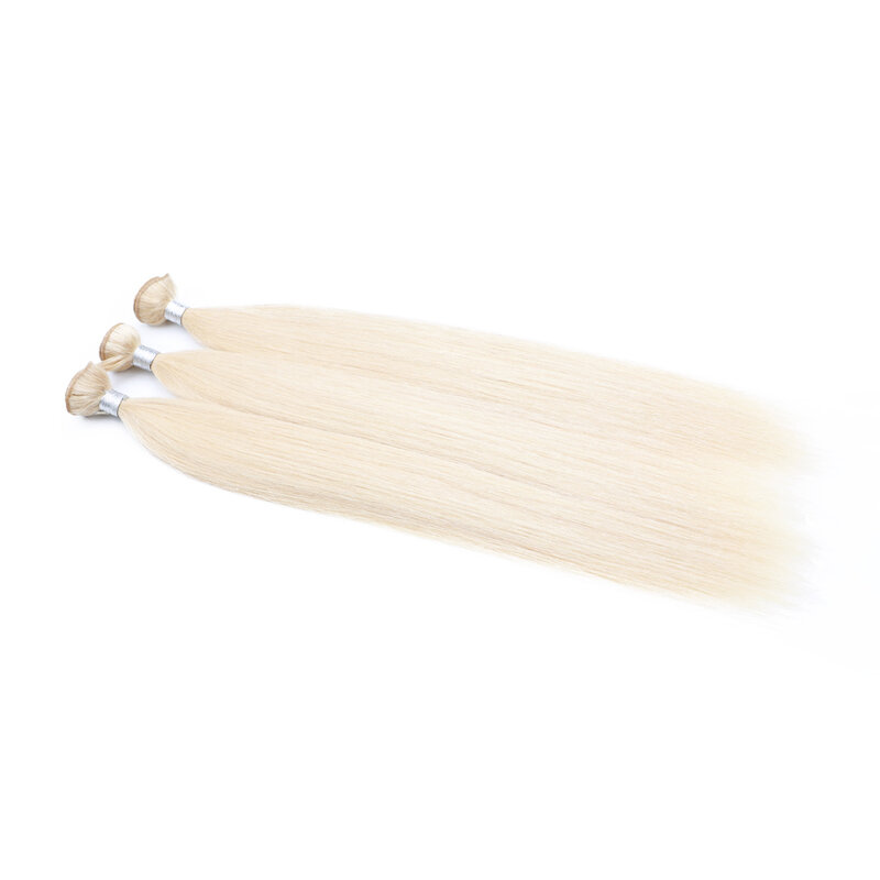Fasci di capelli umani fasci di capelli umani lisci 1/3/4 pezzi/lotto cucire nelle estensioni dei capelli colore biondo 8-30 pollici tessuto dei capelli brasiliano