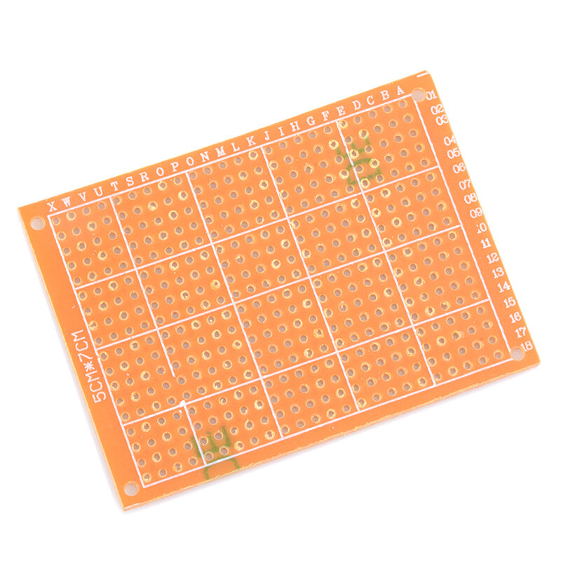 DIY 프로토타입 종이 PCB 범용 보드, 노란색, 5x7 PCB, 5cm, 7cm, 10 개