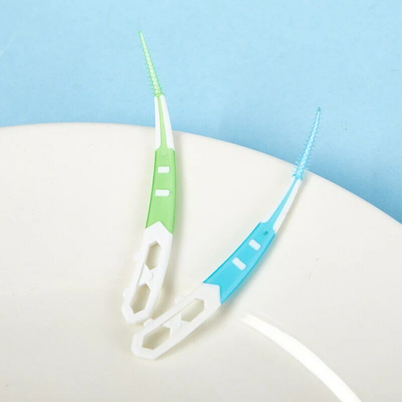 Interdental Silicone Toothpicks com Rosca, Escovas entre Dentes, Ferramentas De Limpeza Oral, 12Pcs por Caixa