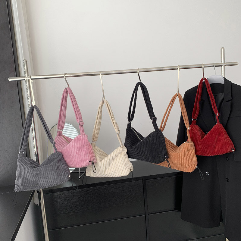 حقيبة قماشية بيج للنساء ، حقيبة كتف بسيطة ، متسوق متعدد الاستخدامات ، حقيبة يد تحت الإبط ، محفظة بسحاب ، حقيبة صغيرة للتوصيل ، سفر