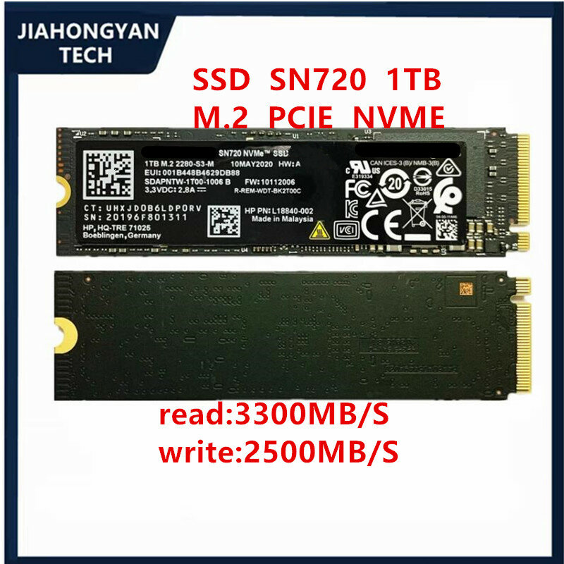 Baru untuk WD SN720 256G 1TB M.2 PCIE NVME 2280 SSD asli