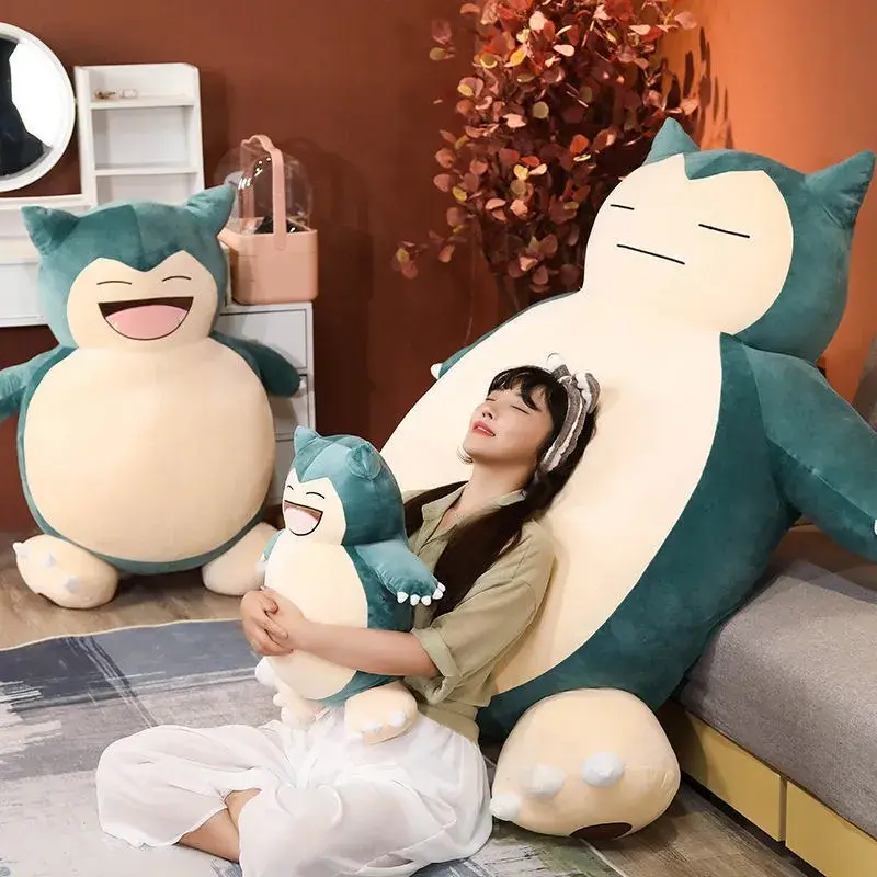 30/200cm Huge Pokemon Snorlax Anime Plush Toys Big Pokémon Plushie Kawaii Semi-finished Leather Holster Pillow Gift for Children
